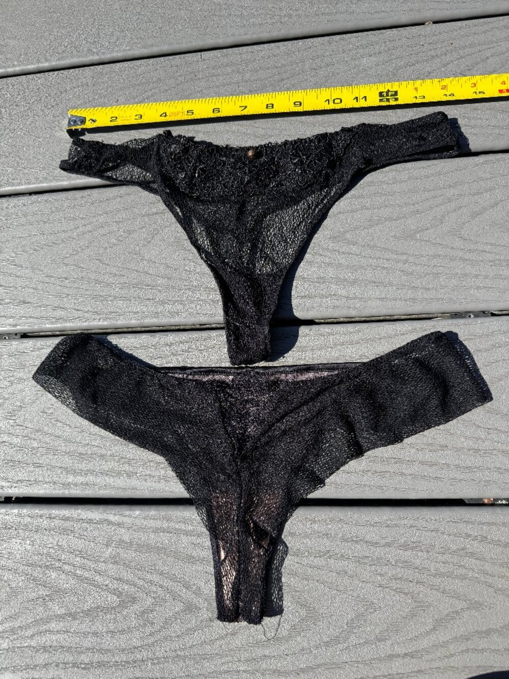 Set of 2 La Perla Tagless Women's Sz XS Black Lace Thongs Thong